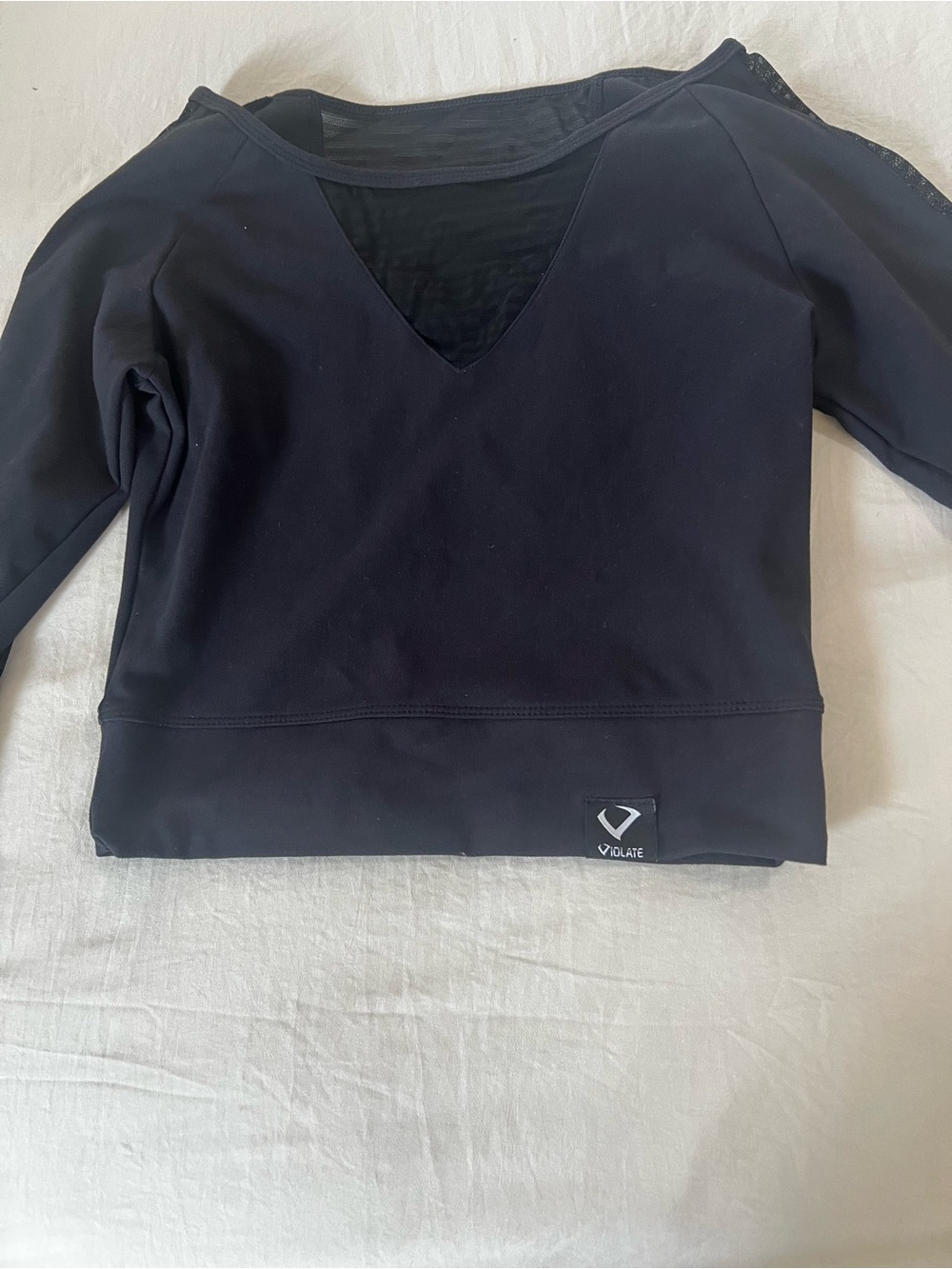 V-Back Black Crop Top by VIGOLATE
